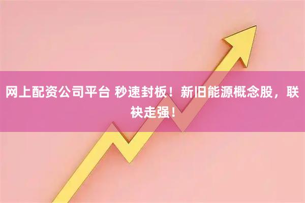 网上配资公司平台 秒速封板！新旧能源概念股，联袂走强！